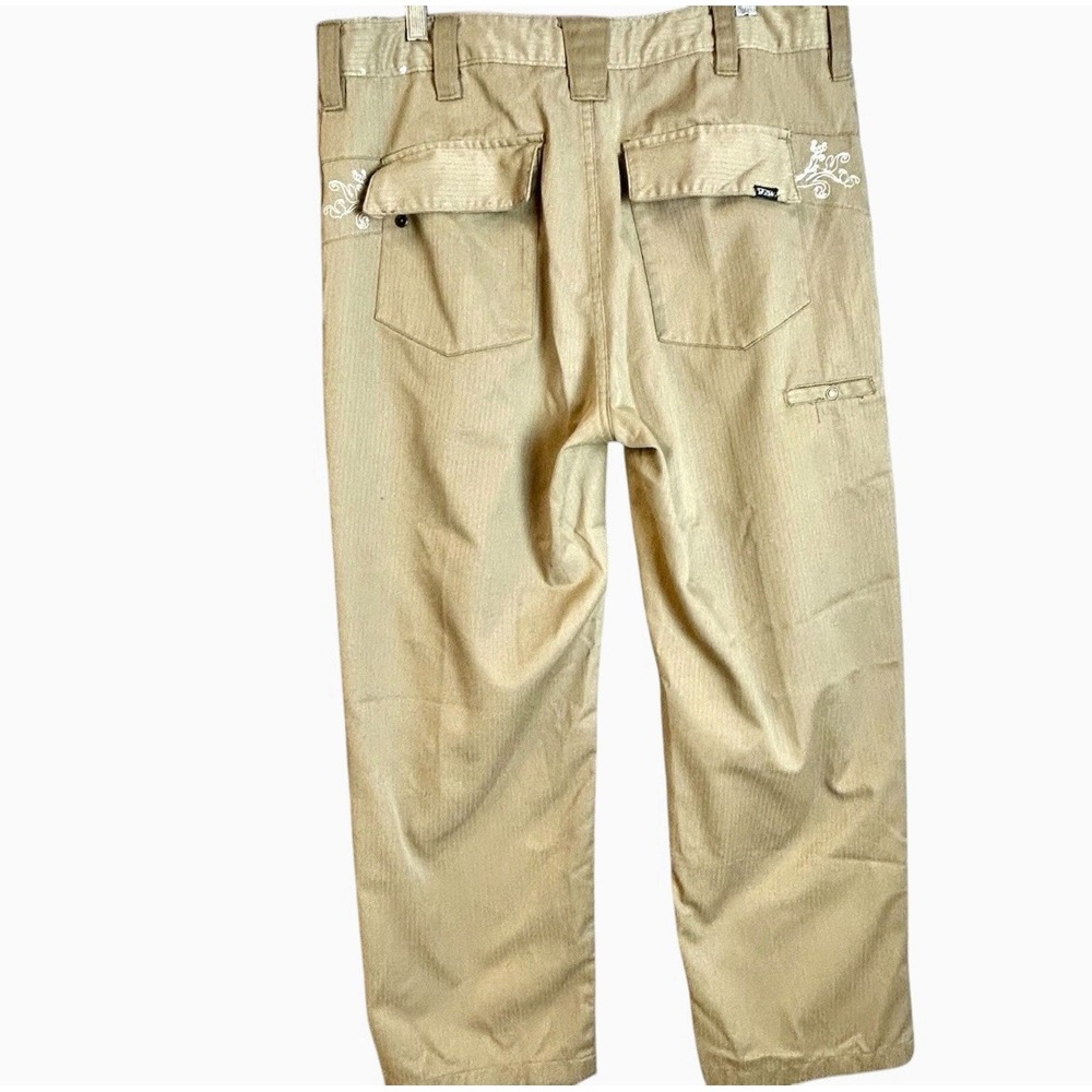 Vintage Rusty Khaki Long Jorts Size 33 Skater Hickory Wear Bottoms Y2K